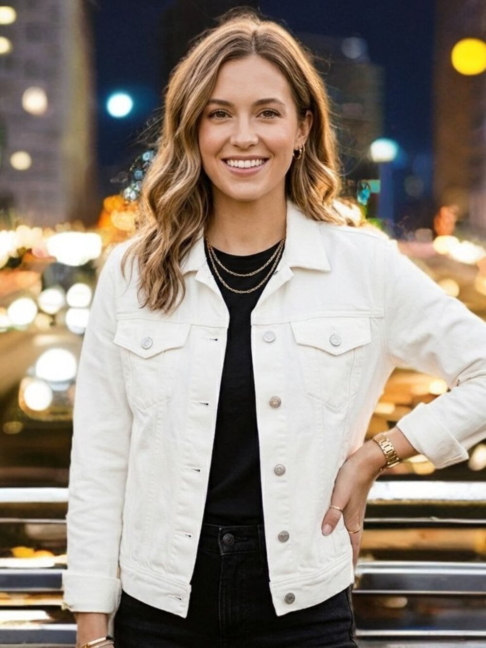 EVERLANE Button-Up Denim Jacket Classic Jean Coat Collared Pockets Minimalist